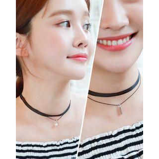 Pearl / Rhinestone Tiered Mesh Choker