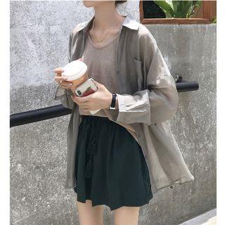 Light Shirt / Camisole Top / Drawstring Wide-leg Shorts