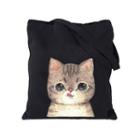 Cat-printed Canvas Shopper Bag