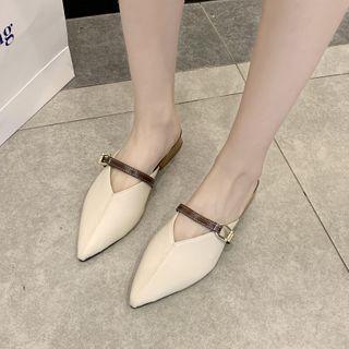 Pointy Buckled Mules