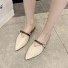 Pointy Buckled Mules