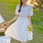 Short-sleeve Lace Chiffon Dress