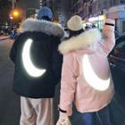 Couple Matching Reflective Crescent Hooded Padded Jacket