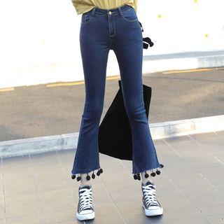 Bobble Hem Boot Cut Jeans