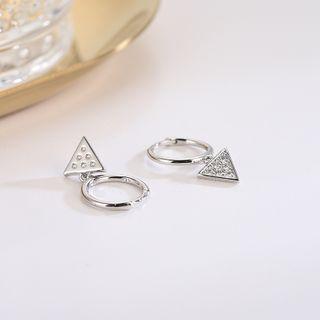 Rhinestone Triangle Hoop Earring