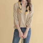 Loose-fit 3/4-sleeve Lightweight Knit Top