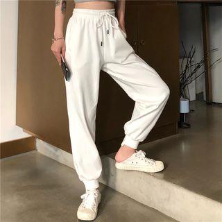 Drawstring Waist Gather-cuff Sweatpants