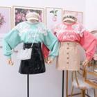 Loose-fit Lace-panel Printed Pullover