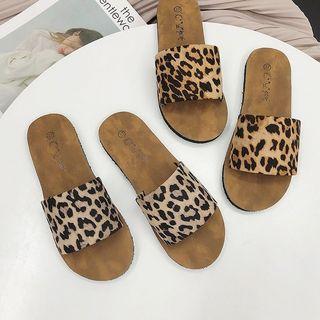 Leopard Slide Sandals