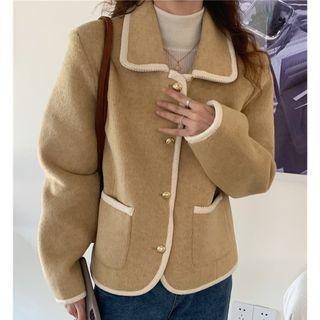 Collared Piped Single-breasted Jacket