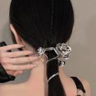 Alloy Rose Hair Clip Silver - One Size