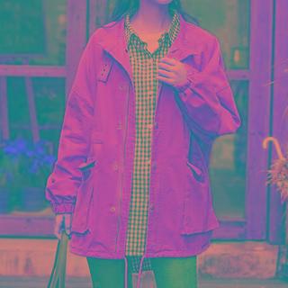 Buckled Button-up Jacket