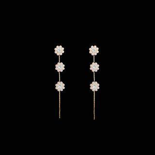 Flower Drop Earring 1 Pair - Earrings - One Size