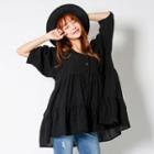 Half-placket Tiered A-line Blouse