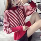 Striped Ruffle Hem Sweater