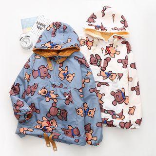 Half-zip Bear Print Hoodie