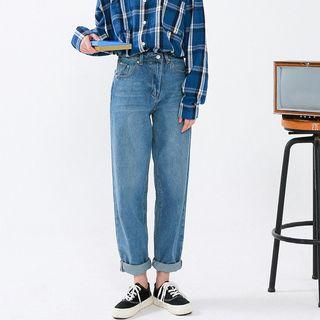 High Waist Washed Jeans