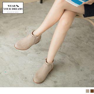 Zipper Studded Ankle Boots