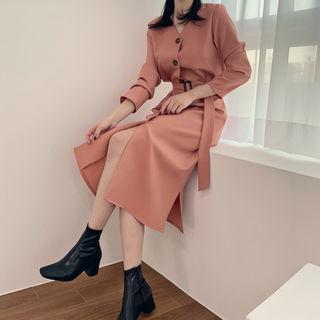 [lovb] Belted Button-down Dress