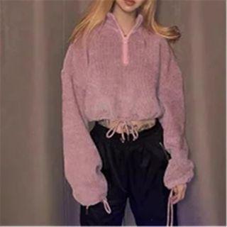 Long-sleeve Drawstring Fleece T-shirt