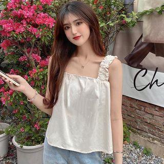 Sleeveless Ruched Crop Top