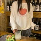 Long-sleeve Heart Printed Sweatshirt