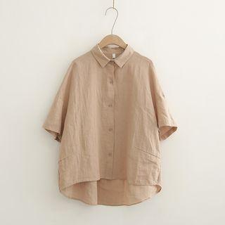 Short-sleeve Dip Back Shirt