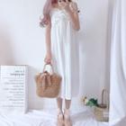 Sleeveless Ruffled Midi Chiffon Dress Dress - White - One Size
