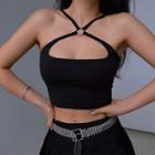Cut-out Halter Camisole Top
