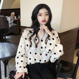 Polka Dot Blouse White - One Size