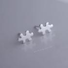 925 Sterling Silver Puzzle Earring 1 Pair - Silver - One Size