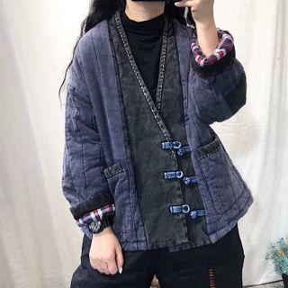 Frog Buttoned Paneled Jacket