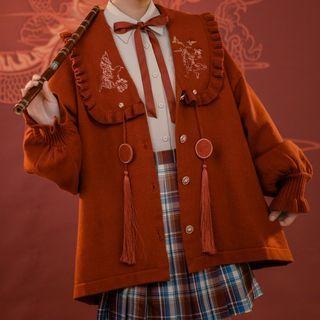 Collared Tassel Cardigan