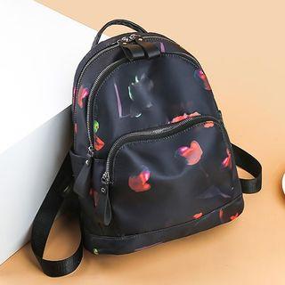 Printed Nylon Backpack Black - One Size