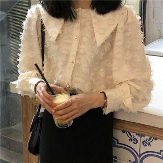 Faux Pearl Button Blouse