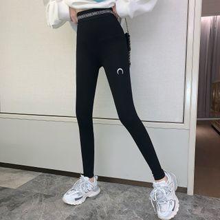 Moon Lettering Skinny Pants