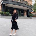 Set Of Knit Top & Jumper Dress Black - One Size