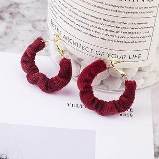 Plain Shirred Hoop Earring
