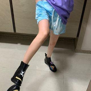 Drawstring-waist Tie-dyed Shorts