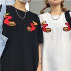 Couple Matching Print Loose-fit Short-sleeve T-shirt