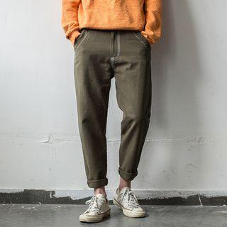 Contrast Pocket Slim Fit Pants