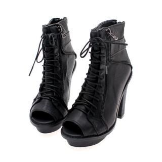Peep-toe Ankle Boots