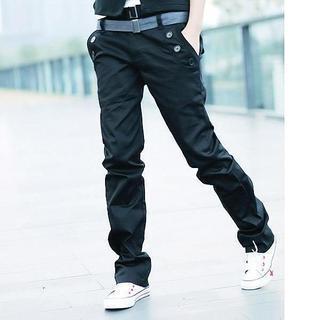 Straight Cut Pants With Belt