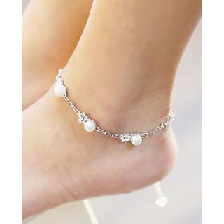 Faux-pearl Anklet