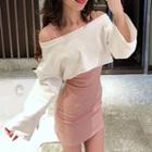 Set: Long-sleeve Crop Top + Mini Tank Dress