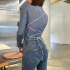 Strappy-back Tube Overall Jeans