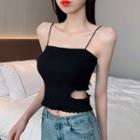 Scallop Trim Cut-out Cropped Camisole Top
