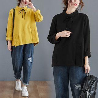Drawstring Mock-neck Sweatshirt