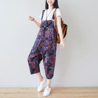 Printed Jumper Pants Purple - One Size