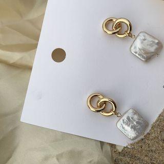 Square Faux Pearl Dangle Earring As Shown In Figure - One Size